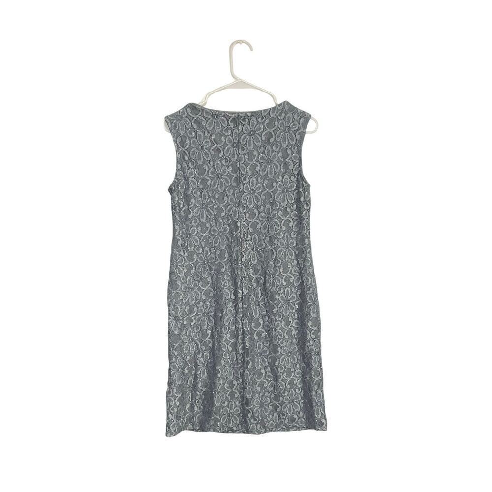 NWT R & M Richards Lace Shift Dress Size 10 Medium Gray Pearls Beaded - Picture 2 of 7